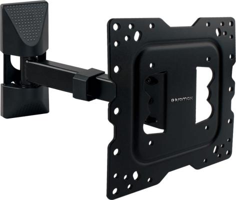 Кронштейн Kromax DIX-17 black, настенный для TV 22"-55", max 40 кг, 4 ст св., нак. ±15°, пов. 180°, от ст. 63-300 мм, max VESA 400x400 мм.