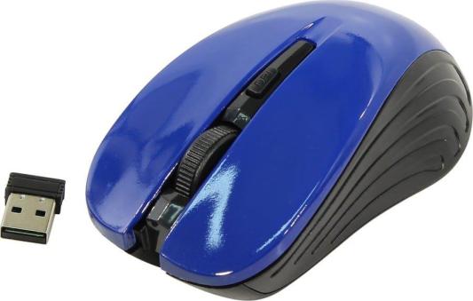 Мышь Oklick 545MW черный/синий оптическая (1600dpi) беспроводная USB (4but)