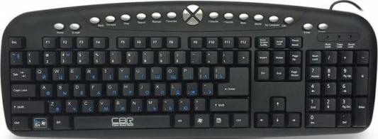 Клавиатура CBR KB 340GМ,104+13 доп. кл., подзапястник, переключение языка 1й кнопкой (софт), USB
