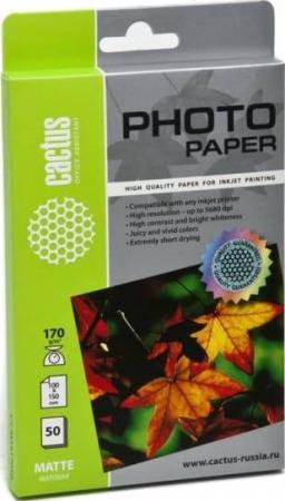 Бумага Cactus CS-MA617050 10x15см 170г/кв.м матовая 50л