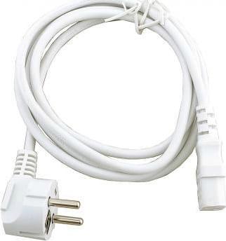 Кабель питания Cablexpert PC-186W-VDE, 1.8м, Schuko- C13, VDE, 10А, белый, с заземлением, пакет