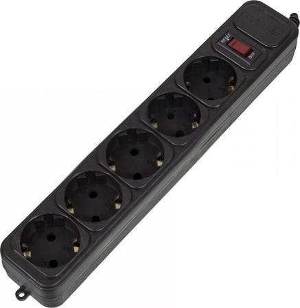Сетевой фильтр PCPet AP01006-E-BK 5 розеток 1.8 м черный, входная вилка IEC320