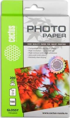 Бумага Cactus CS-GA6200100 10x15см 200г/кв.м глянцевая 100л