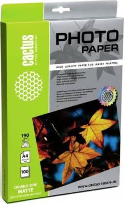 Бумага Cactus CS-MA4190100DS А4 190г/кв.м матовая двусторонняя 100л