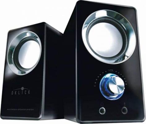 Колонки Oklick OK-116 2.0 черный 6Вт портативные