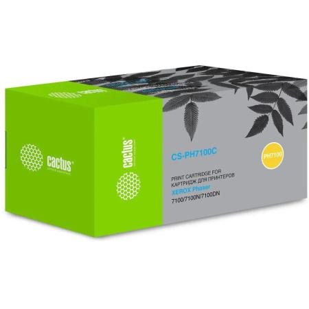 Тонер-картридж Cactus CS-PH7100C 106R02606 для Xerox Phaser 7100 7100N 7100DN голубой 4500стр