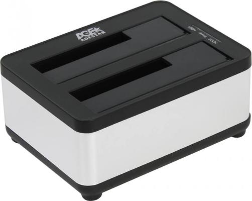 Док станция для HDD 2.5"/3.5" SATA AgeStar 3UBT8 (SILVER) clone, USB3.0, пластик+алюминий, серебристый,
