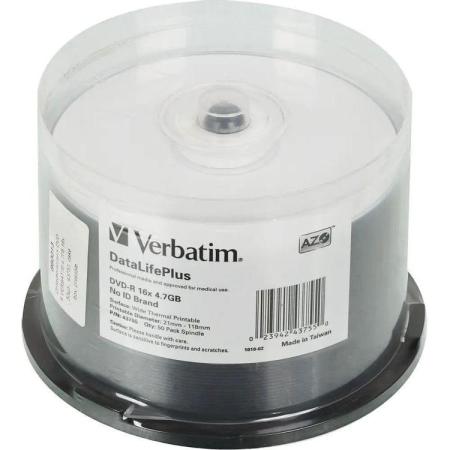 Диски DVD-R Verbatim 16x 4.7Gb Cake Box 50шт Printable 43755
