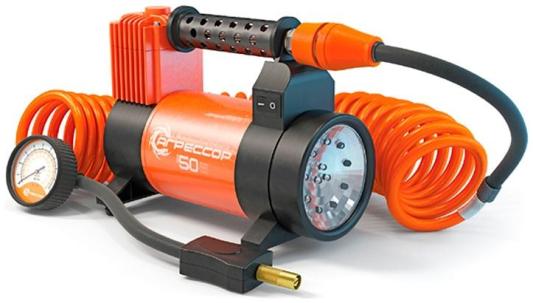 Компрессор автомобильный Агрессор AGR-50L, металлический, 12V, 280W, производ-сть 50 л./мин., переходники для накач. лодок, LED фонарь, сумка, 1/6