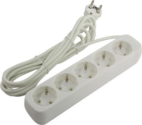 Удлинитель Defender E530 белый 3.0 м, 5 розеток