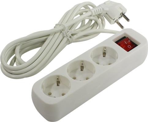 Удлинитель Defender S330 белый 3.0 м, 3 розетки