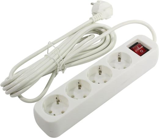 Удлинитель Defender S450 белый 5.0 м, 4 розетки
