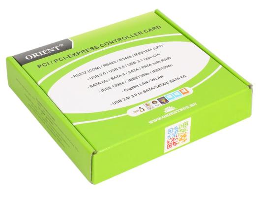 Контроллер ORIENT XWT-PE4SV1, PCI-E to COM 4-port (ASIX AX99100)