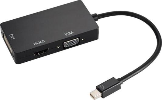 Кабель-адаптер Orient C310 Mini DisplayPort M -> HDMI/ DVI-I/ VGA, длина 0.2 метра, черный