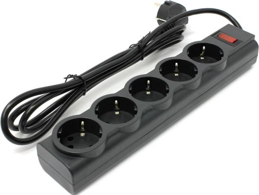 Сетевой фильтр Defender ES largo черный 1,8 м, 5 розеток