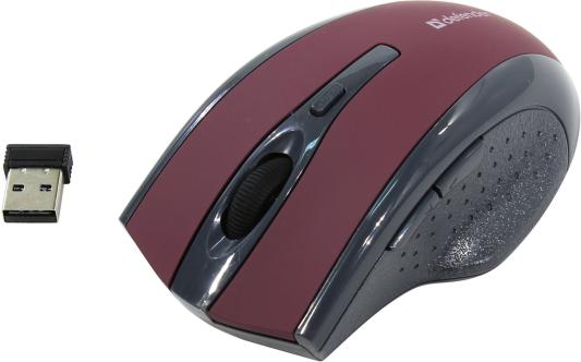 Мышь беспроводная Defender Accura MM-665 Red USB оптическая, 1600 dpi, 5 кнопок + колесо