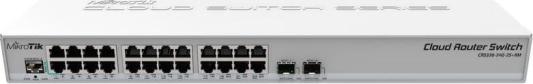 Коммутатор MikroTik CRS326-24G-2S+RM Cloud Router Switch 326-24G-2S+RM with 800 MHz CPU, 512MB RAM, 24xGigabit LAN, 2xSFP+ cages, RouterOS L5 or Switc