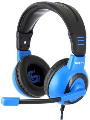 Гарнитура стерео Gembird MHS-G50 Survarium, Black+blue ( рег громкости, откл микр, каб 2.5м)
