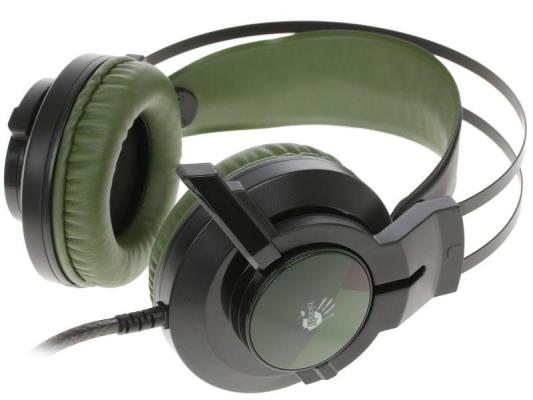 Гарнитура  A4Tech Bloody J450 черный/зеленый (2.2м)