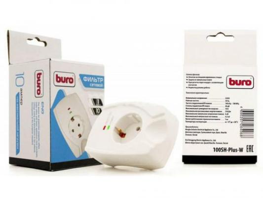 Сетевой фильтр BURO 100SH-PLUS-W 1 розетка белый