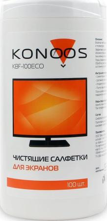 Салфетки Konoos KBF-100ECO для ЖК-экранов в банке, 100 шт.
