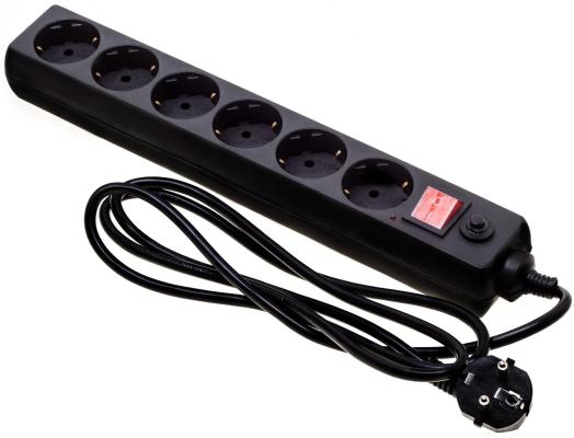 Сетевой фильтр BURO 600SH-16-1.8-B 6 розеток 1.8 м 475269