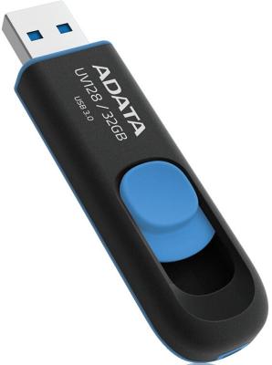 Внешний накопитель 32GB USB Drive ADATA USB 3.1 UV128 черно-синяя выдвижная AUV128-32G-RBE