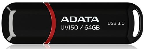 Внешний накопитель 64GB USB Drive ADATA USB 3.1 UV150 черная 90/20 МБ/с AUV150-64G-RBK