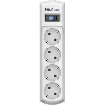 Сетевой фильтр Pilot mini 1.8м (4 розетки) белый (коробка)