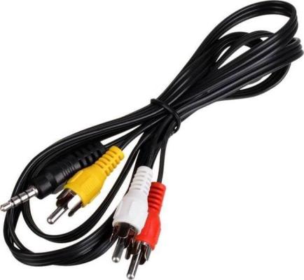 Кабель аудио/видео Cablexpert CCA-4P2R-2M, джек3.5 4pin папа-3х RCA папа, 2м, черный