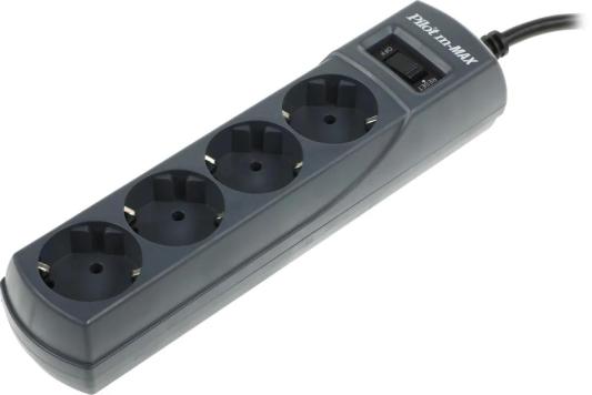 Surge protector Pilot m Max 4 euro outlets, 15А/3.3кВа, 3m, black