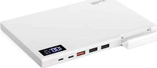 Внешний аккумулятор TopON TOP-MAX2/W 30000мАч USB-C Quick Charge 3.0, 3 USB порта, компл. Кабелей, Цвет белый
