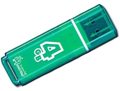 Внешний накопитель 4Gb USB Drive <USB2.0 Smartbuy Glossy series Green (SB4GBGS-G)