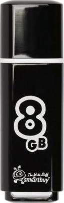 Внешний накопитель 8Gb USB Drive <USB2.0 Smartbuy Glossy series Black (SB8GBGS-K)