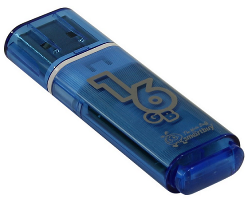 Внешний накопитель 16Gb USB Drive <USB2.0 Smartbuy Glossy series Blue (SB16GBGS-B)
