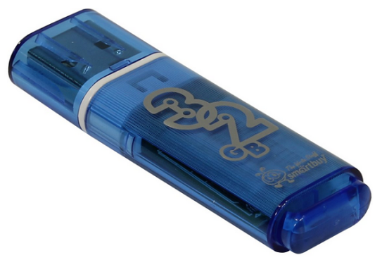 Внешний накопитель 32Gb USB Drive <USB2.0 Smartbuy Glossy series Blue (SB32GBGS-B)