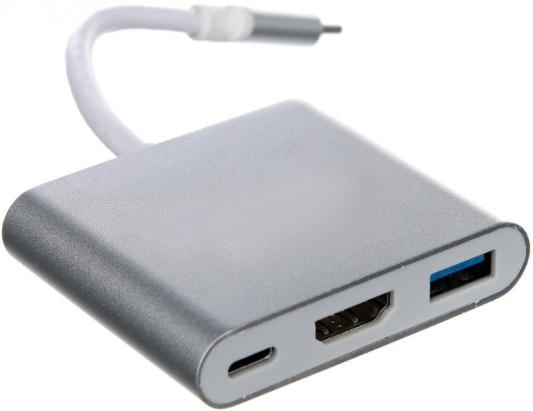 Кабель-концентратор USB3.1 TypeCm --HDMI+USB3.0 +PD charging 4K@30Hz, Telecom<TUC010