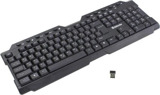 Клавиатура беспроводная Element HB-195 RU, черный, мультимедиа DEFENDER