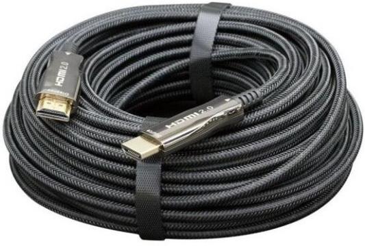 Активный оптический кабель HDMI Cablexpert, 50м, v2.0, 19M/19M, AOC Premium Series, позол.разъемы, экран, коробка