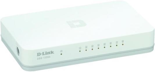 Коммутатор D-Link DGS-1008A/D2A Неуправляемый коммутатор с 8 портами 10/100/1000Base-T и функцией энергосбережения