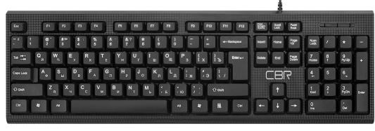 Комплект (клавиатура + мышь) CBR KB SET 711 проводной, USB, длина кабеля 1,8 м; клавиатура: полноразмерная, 104 клавиши; мышь: оптическая, 1200 dpi, 3 кнопки и колесо прокрутки