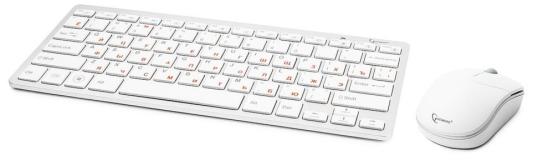 Комплект клавиатура и мышь Gembird KBS-7001-RU USB белый серебристый
