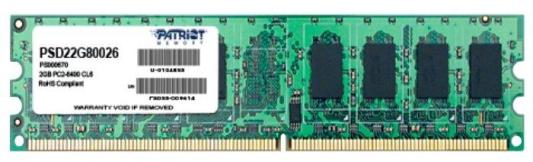 Оперативная память для компьютера Patriot PSD22G80026 DIMM 2Gb DDR2 800MHz