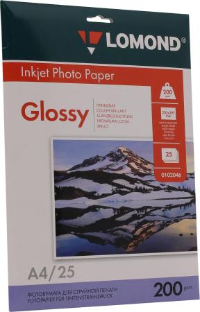 Фотобумага Lomond A4 200 г/кв.м одностороняя глянцевая 25л 0102046