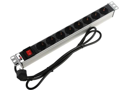 Блок розеток ЦМО Rem-16 R-16-8S-V-440-1.8-B 8 розеток 1.8 м Серый