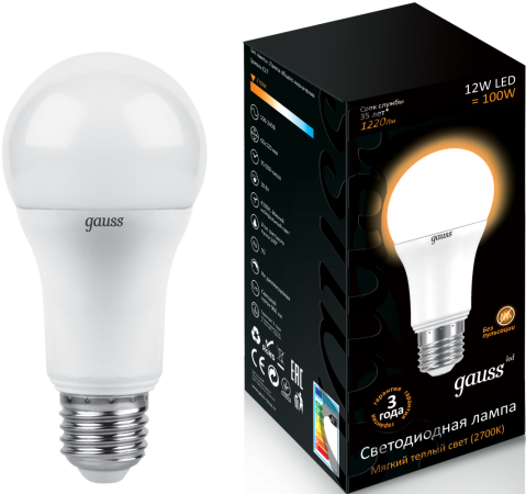 Лампа светодиодная груша Gauss 102502112 E27 12W 2700K