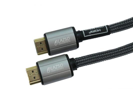 Кабель HDMI 1м LAZSO WH-111-B круглый черный