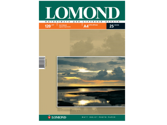 Бумага Lomond A4 120г/кв.м матовая односторонняя 0102030 25л