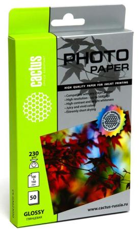 Фотобумага Cactus CS-GA623050ED 10x15 230г/м2 50л белый глянцевая для струйной печати